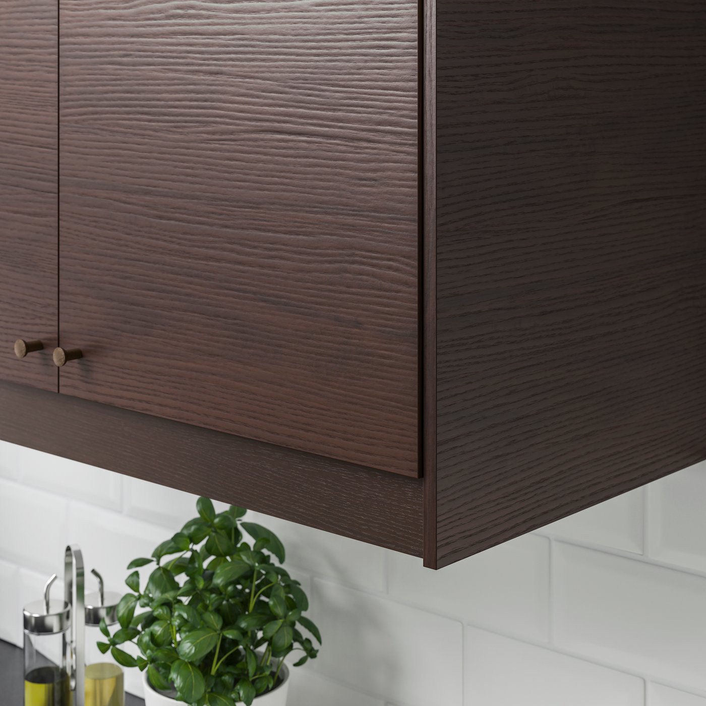 A dark brown ash effect ASKERSUND rounded deco strip/moulding