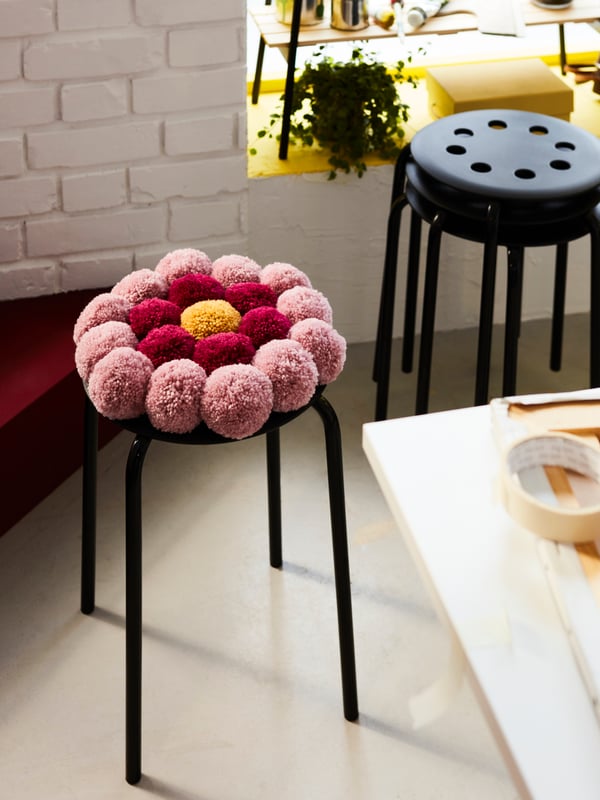 A black MARIUS stool