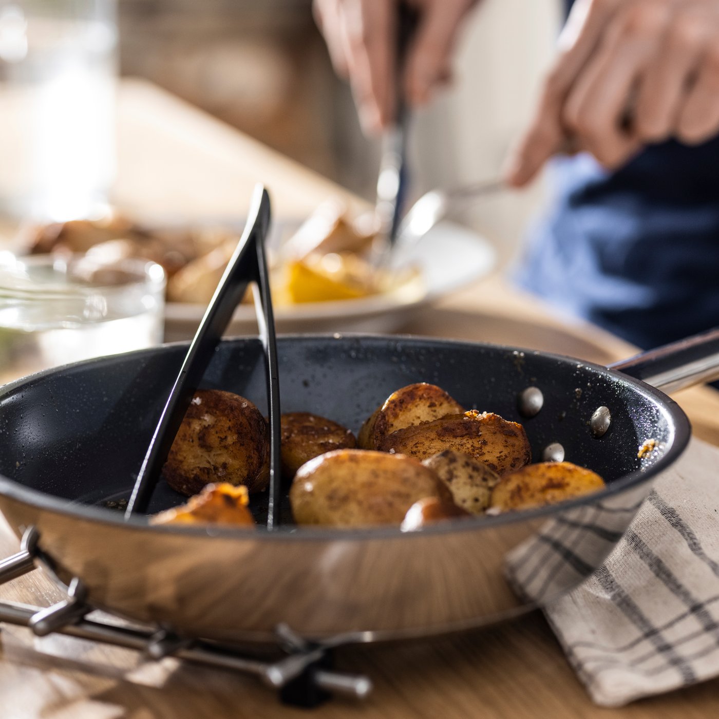 A stainless steel/non-stick coating IKEA 365+ frying pan in the kitchen