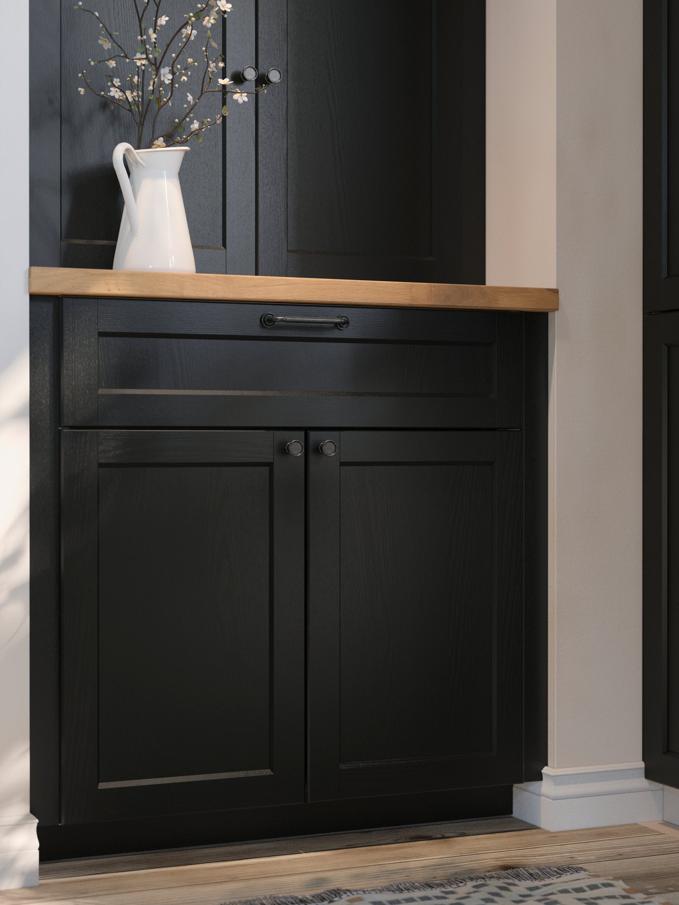 A black stained LERHYTTAN door