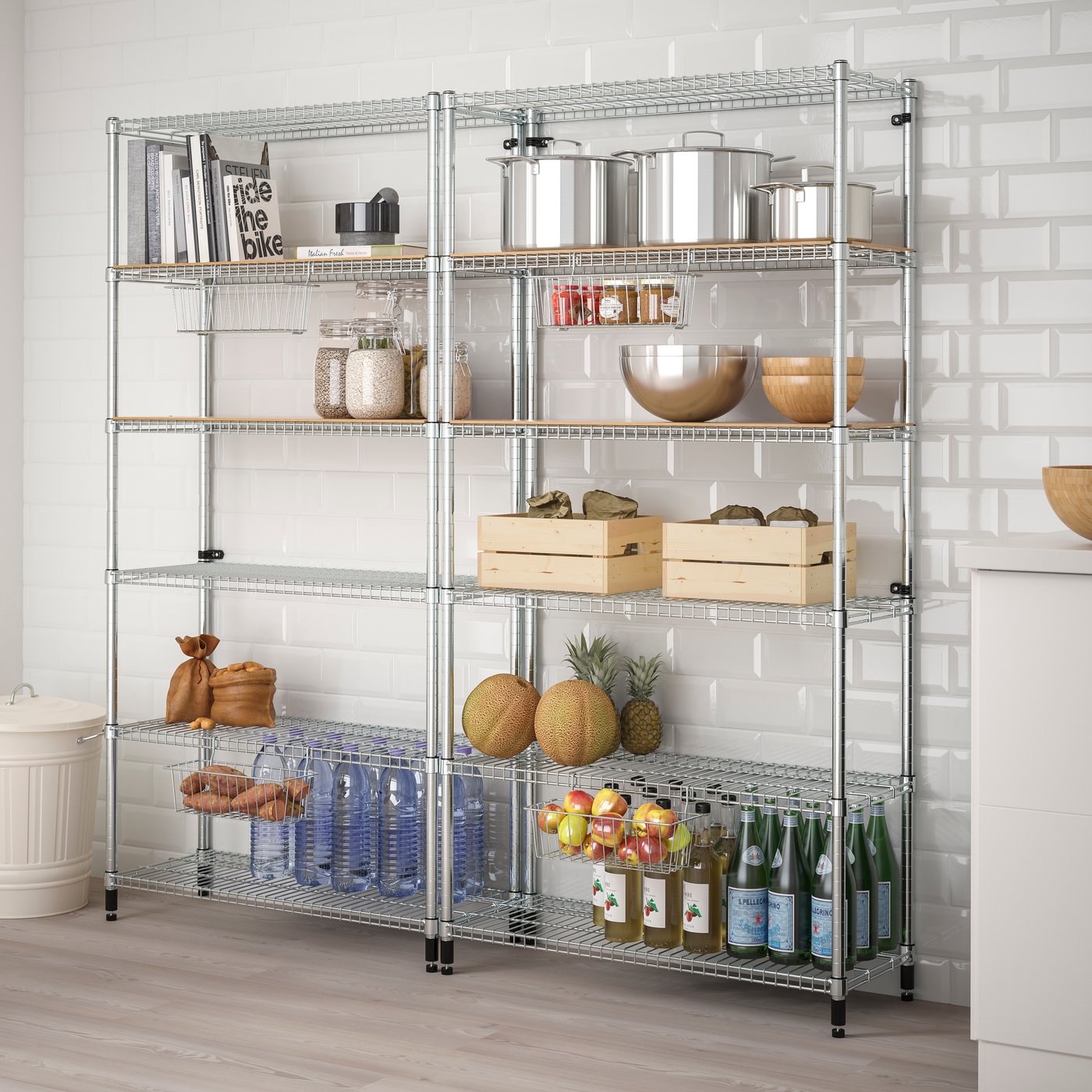 A bamboo OMAR 2 shelf sections