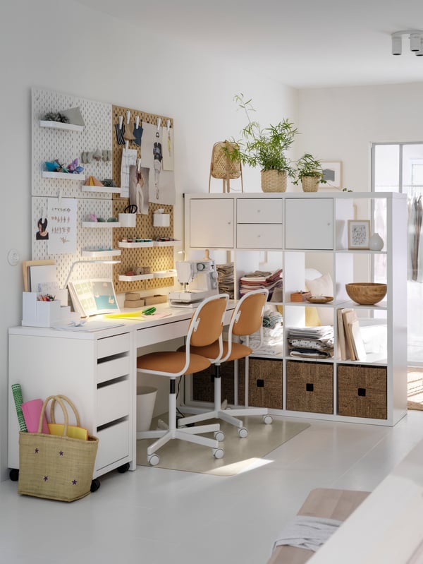 KALLAX open cabinet used as a room divider