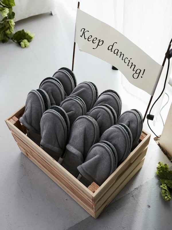 A grey TÅSJÖN slippers