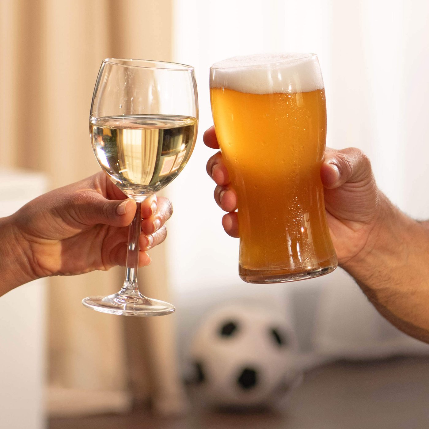 A clear glass LODRÄT beer glass