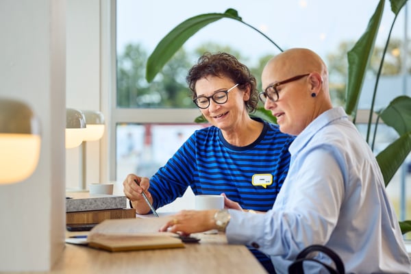 A interior design consultation with an IKEA staff member and customer