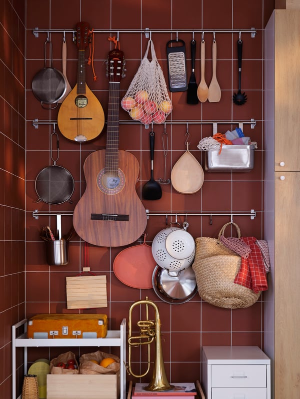 A black IKEA 365+ grater in the kitchen