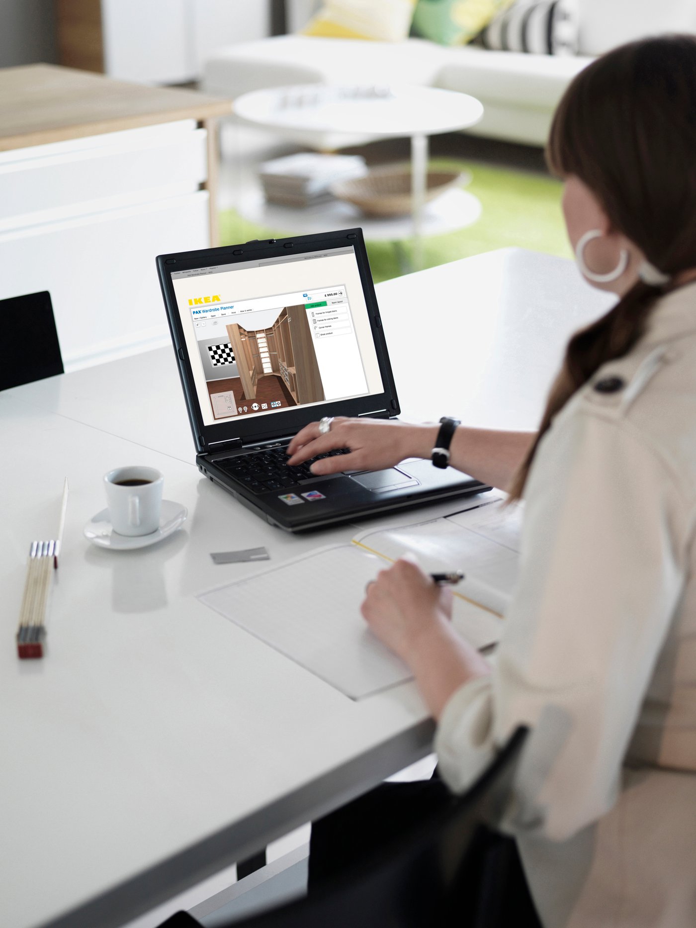 Woman on a laptop using the online PAX planner
