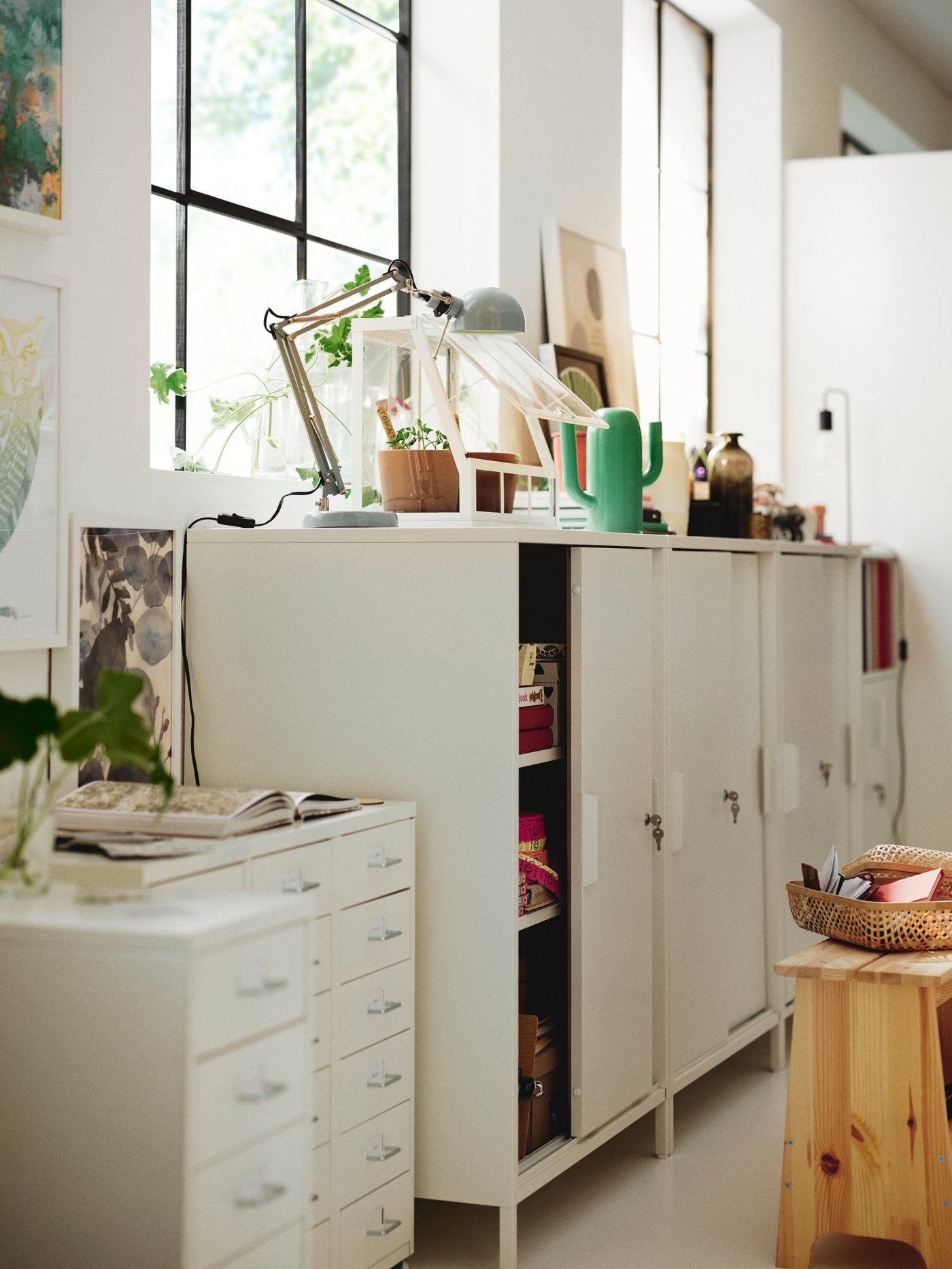 A white HELMER drawer unit on castors