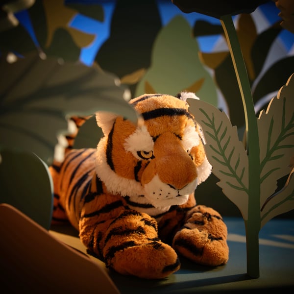 A Bengal tiger/striped light orange ALPTALL soft toy
