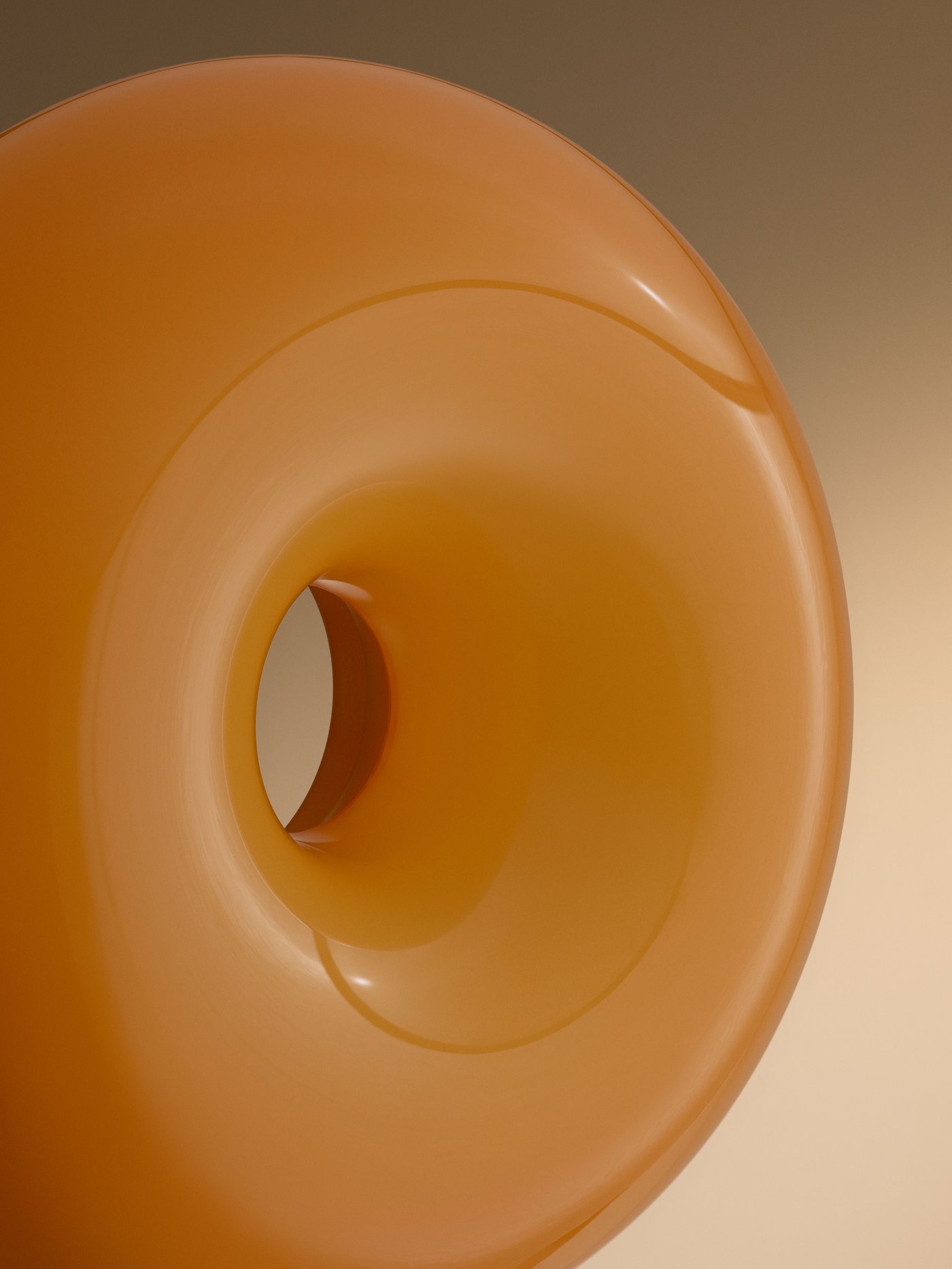 En orange, rund VARMBLIXT LED-bord-/vägglampa i glas.