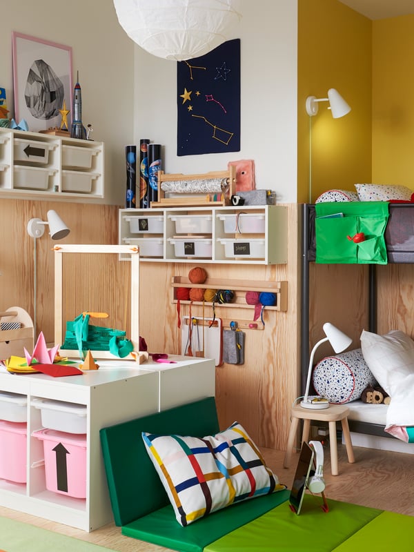 TROFAST and FLISAT in a teen and young childs shared room 