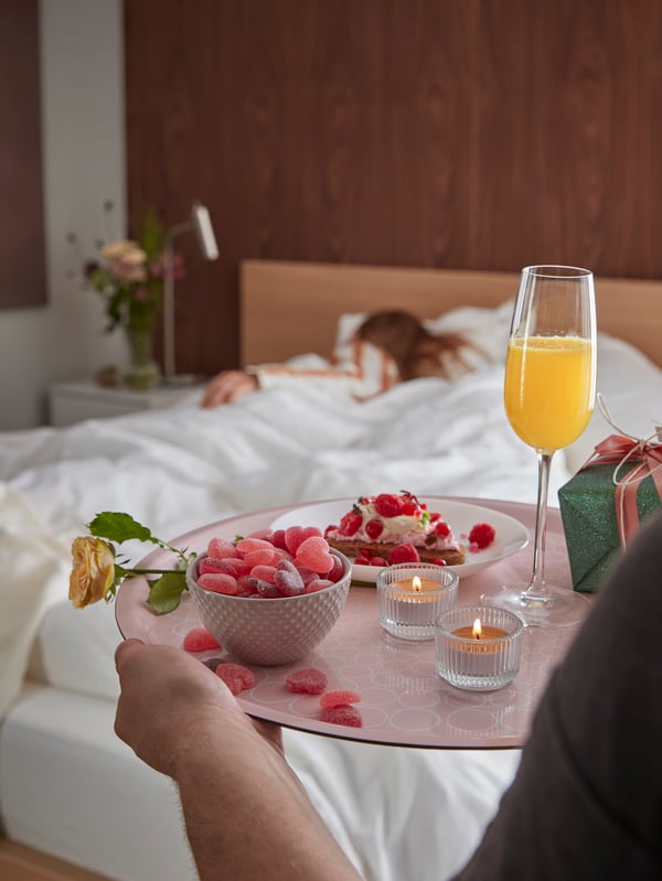tray being brought to bed