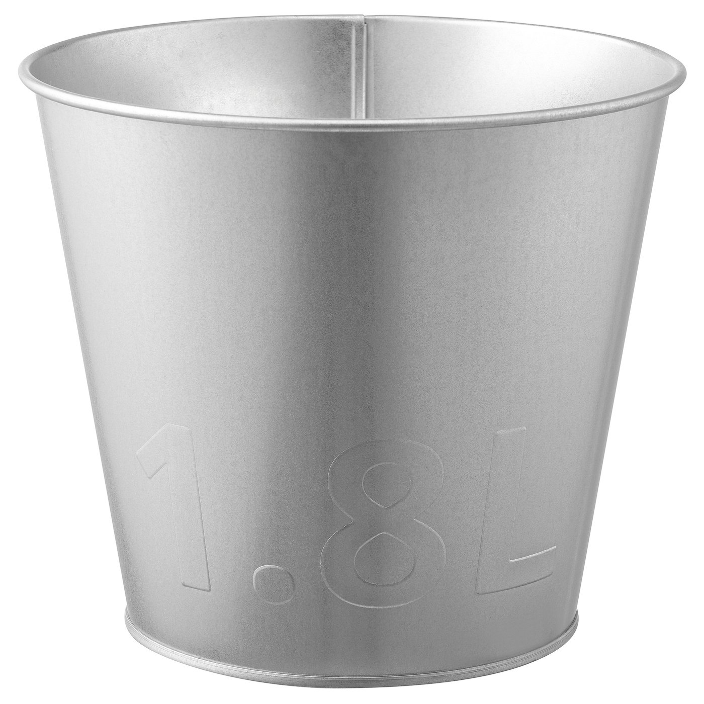ÅKERBÄR metal planter, galvanised steel, cylindrical shape, simple design, stackable.