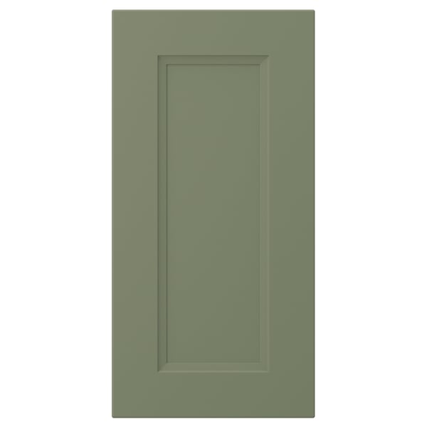 Green cabinet door AXSTAD with recessed panel design.