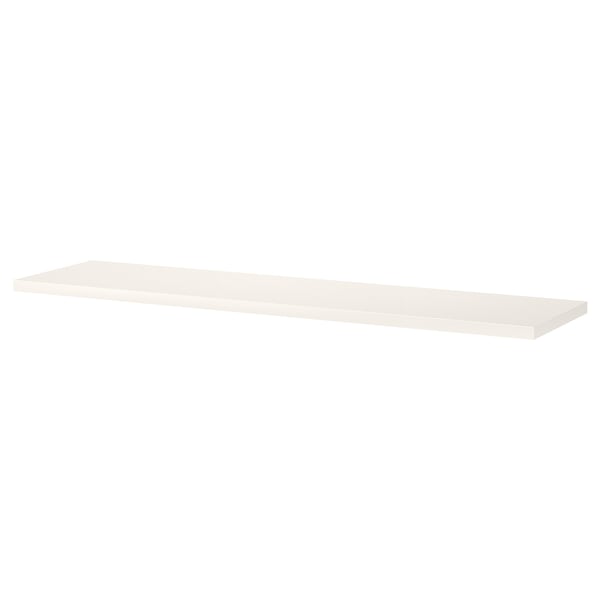 Berghsult white wall shelf, rectangular, bevelled and smooth edges.