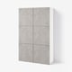 BESTÅ Storage combination with doors, white Kallviken/light grey concrete effect, 120x42x193 cm