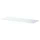 White glass top panel, rectangular, sleek, durable.