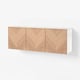 BESTÅ Wall-mounted cabinet combination, white/Hedeviken oak veneer, 180x42x64 cm