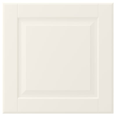 BODBYN off-white cabinet door, rectangular with bevelled edges, smooth lacquered finish.