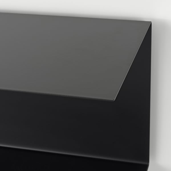 Modern black wall shelf, sleek design, high-quality finish.