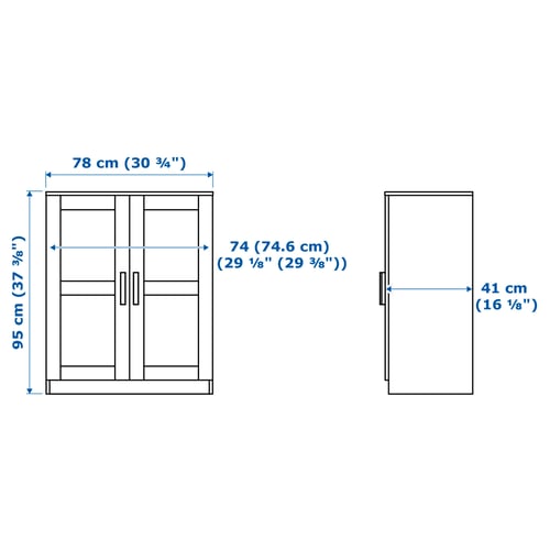 BRIMNES Cabinet with doors, black, 78x95 cm