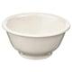 Dagaster white bowl w/ orange specks, stoneware, rounded shape w/ sturdy edge.