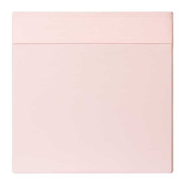 A sleek, light pink storage box, showcasing high-quality fabric and recycled materials, designed for kallax shelving.