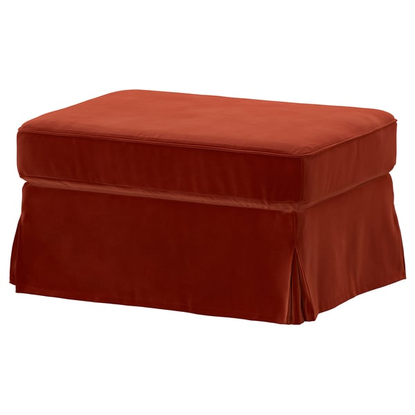 EKTORP Cover for footstool, Alhamn deep orange-red