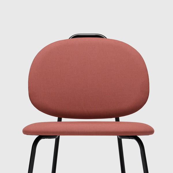 Modern chair with sturdy metal frame, comfortable fabric seat & back, ideal for any room.