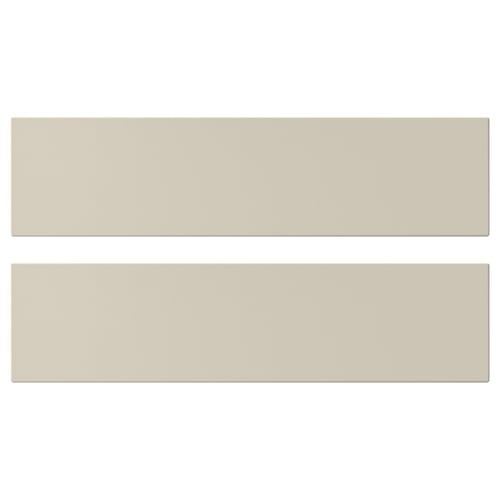 Two beige rectangular panels, smooth and modern, likely kitchen cabinet doors.