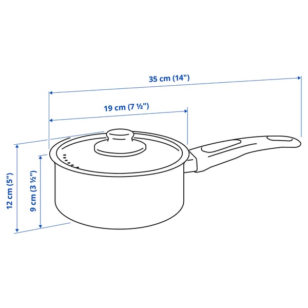 Illustration with measurements for the product: HEMLAGAD.