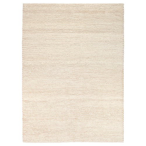 IBSKER rug, white, cotton & wool, rectangular, simple texture design.