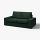 KIVIK sofa: deep green, boxy design, soft upholstery; cosy and inviting.
