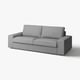 Grey KIVIK sofa, modern design, soft cushions, clean lines.