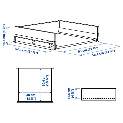 KNIVSHULT Drawer, medium, dark grey, 60x60 cm