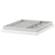 A white, rectangular KOMPLEMENT organiser tray with felt lining, divided into sections for accessories storage.