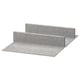 Two grey felt shoe shelves, rectangular, with angled edges.