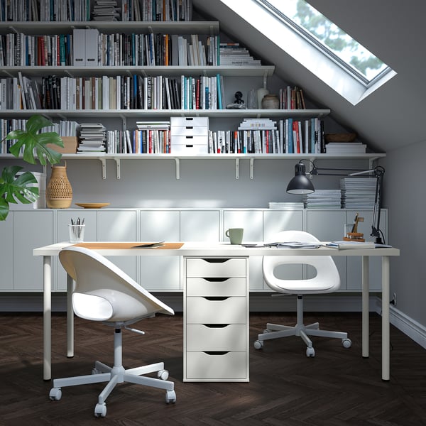 LAGKAPTEN / ALEX Desk, white, 200x60 cm