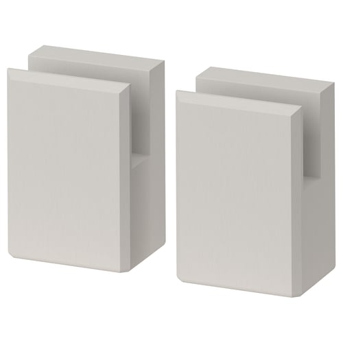 Two LERHYTTAN light grey wooden kitchen legs with solid birch, rectangular shape and traditional design.