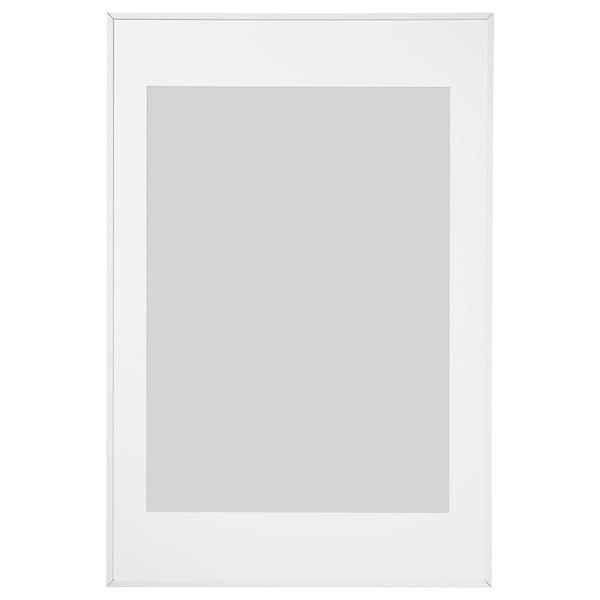 LOMVIKEN picture frame, thin metal edge, rectangular shape, white colour, plastic front protection.