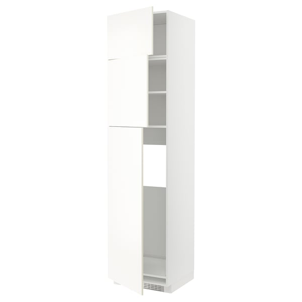 White METOD kitchen cabinet with adjustable shelves, modern design.
