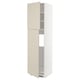 A beige METOD tall kitchen cabinet with shelves.