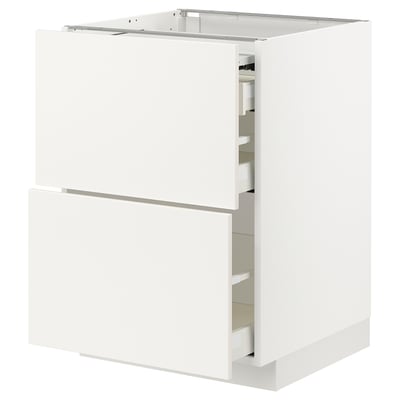 METOD white kitchen cabinet with drawers and shelves, sleek modern design.
