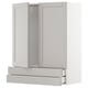 White METOD kitchen cabinet with bevelled edges and two drawers.