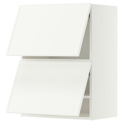 METOD Wall cabinet horizontal w 2 doors, white/Aspudden matt white, 60x80 cm