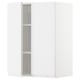 White high-gloss kitchen cabinet with adjustable shelves.