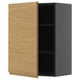 METOD kitchen cabinet with oak-look door and grey body, rectangular shape.