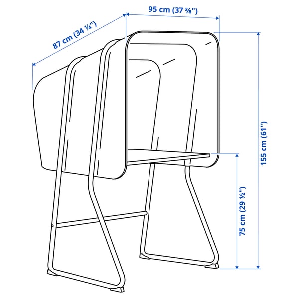 Illustration with measurements for the product: MITTZON.
