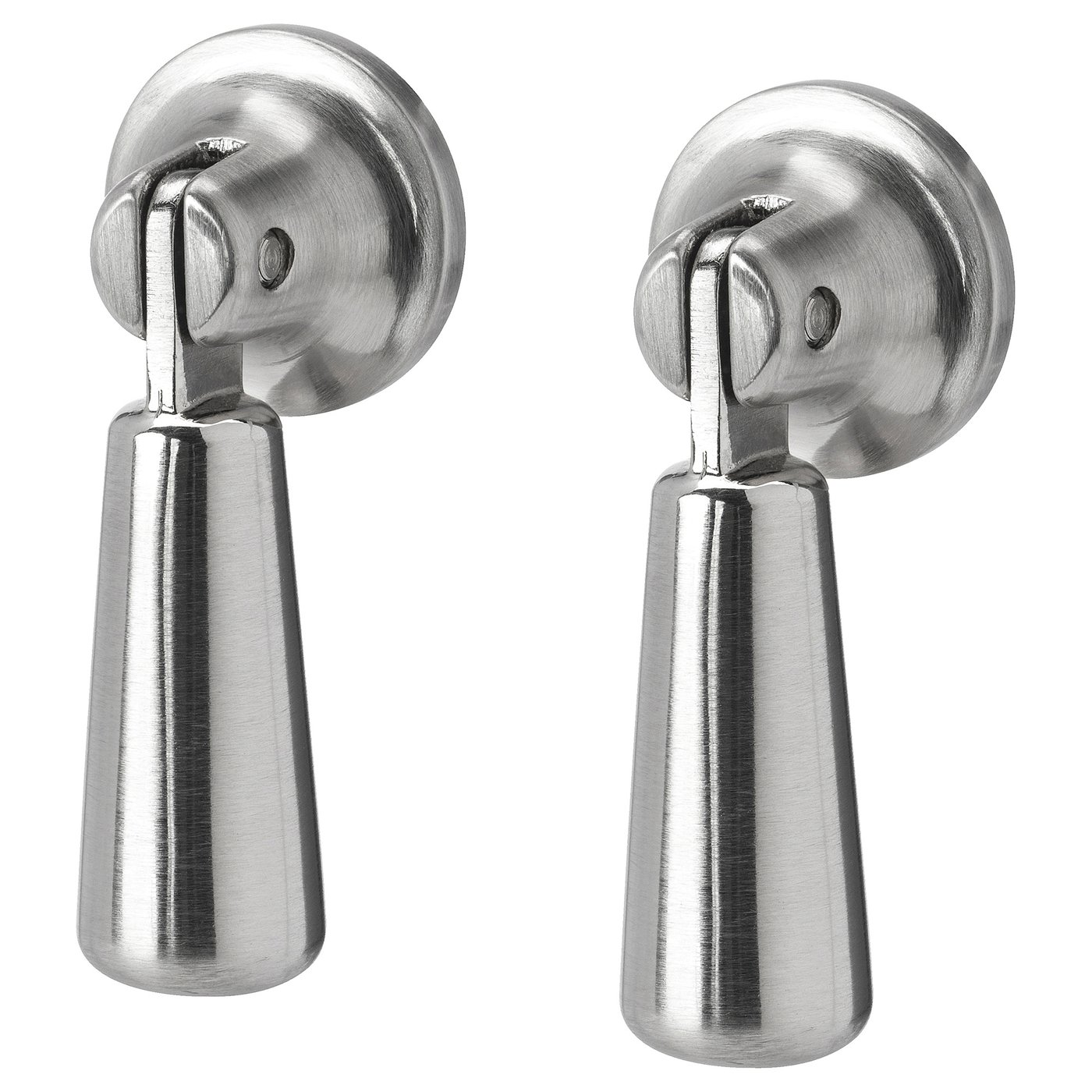 Silver drop-shaped handles, pair, modern design, zinc & nickel.