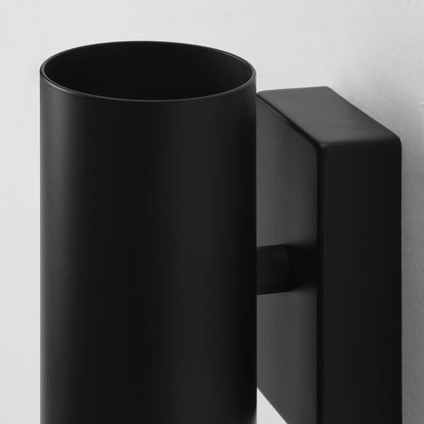 NYMÅNE lamp: black steel alum up/down light